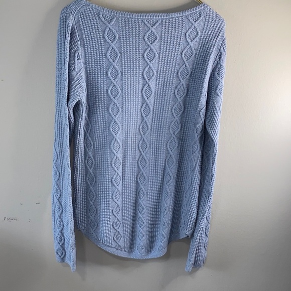 JEANNE PIERRE Soft Blue Cable Knit Sweater - Picture 10 of 11